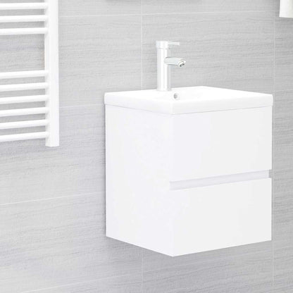 Mobile con Lavabo Integrato Bianco in Legno Multistrato | homemem39