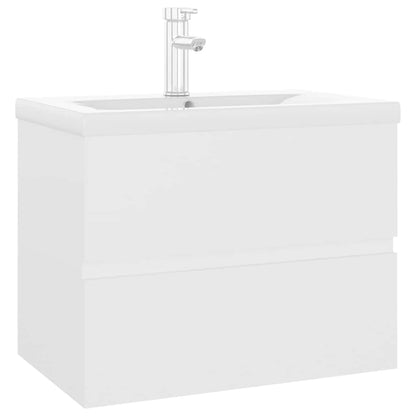 Mobile con Lavabo Integrato Bianco in Legno Multistrato