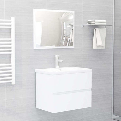 Mobile con Lavabo Integrato Bianco in Legno Multistrato