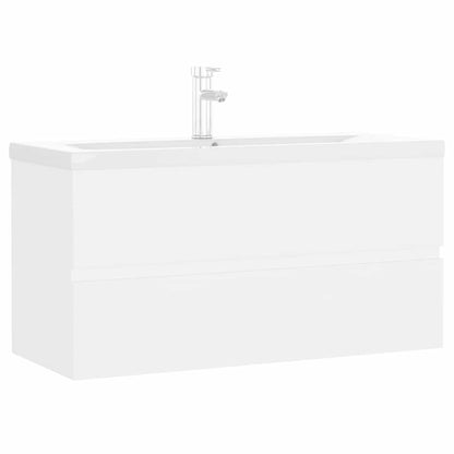 Mobile con Lavabo Integrato Bianco in Legno Multistrato | homemem39