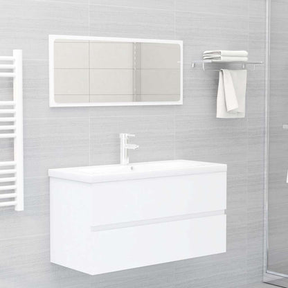 Mobile con Lavabo Integrato Bianco in Legno Multistrato | homemem39