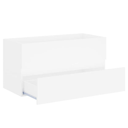 Mobile con Lavabo Integrato Bianco in Legno Multistrato | homemem39