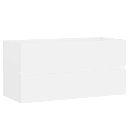 Mobile con Lavabo Integrato Bianco in Legno Multistrato | homemem39