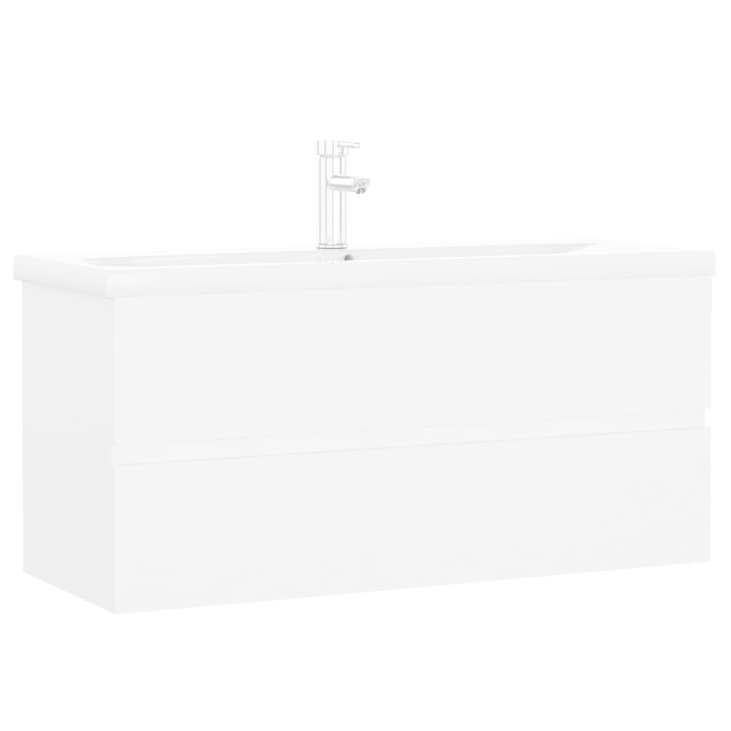 Mobile Bagno con Lavabo Integrato Bianco in Legno Multistrato | homemem39