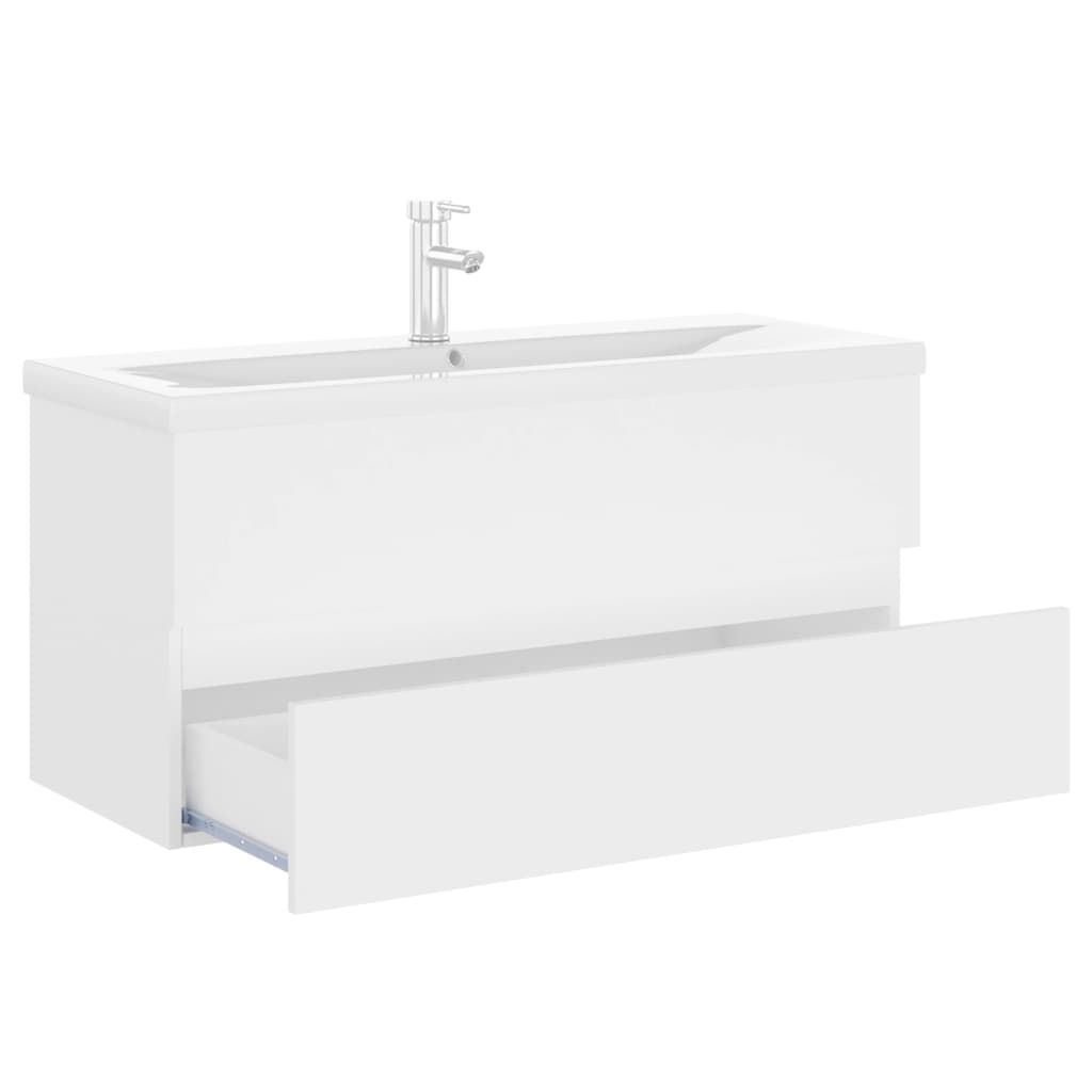 Mobile Bagno con Lavabo Integrato Bianco in Legno Multistrato | homemem39
