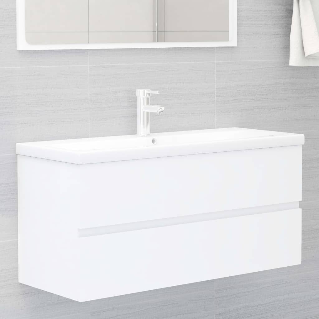 Mobile Bagno con Lavabo Integrato Bianco in Legno Multistrato | homemem39