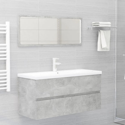 Mobile con Lavabo Integrato Grigio Cemento in Legno Multistrato | homemem39
