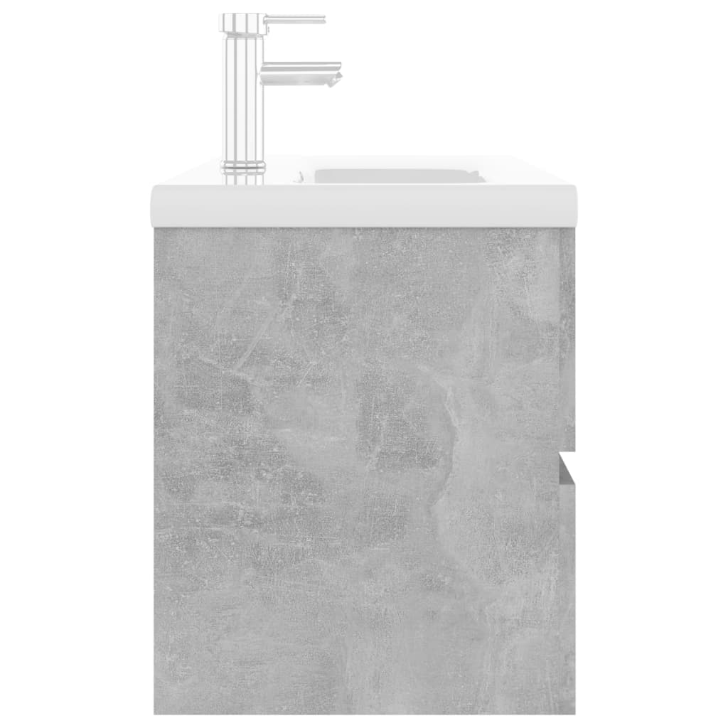 Mobile con Lavabo Integrato Grigio Cemento in Legno Multistrato | homemem39
