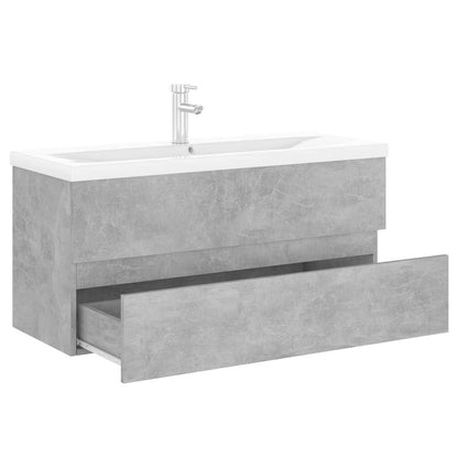 Mobile con Lavabo Integrato Grigio Cemento in Legno Multistrato | homemem39