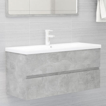 Mobile con Lavabo Integrato Grigio Cemento in Legno Multistrato | homemem39