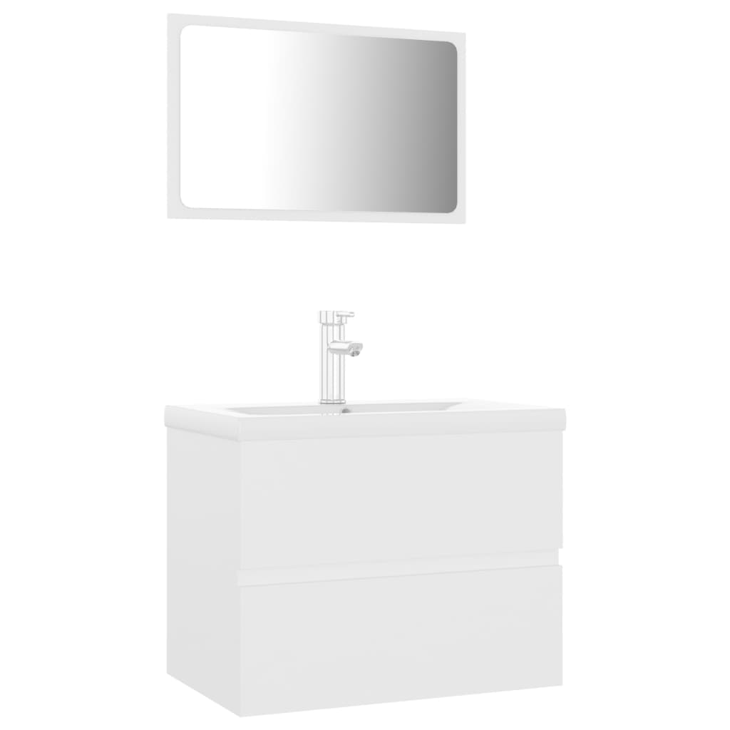 Set Mobili da Bagno Bianco in Legno Multistrato | homemem39