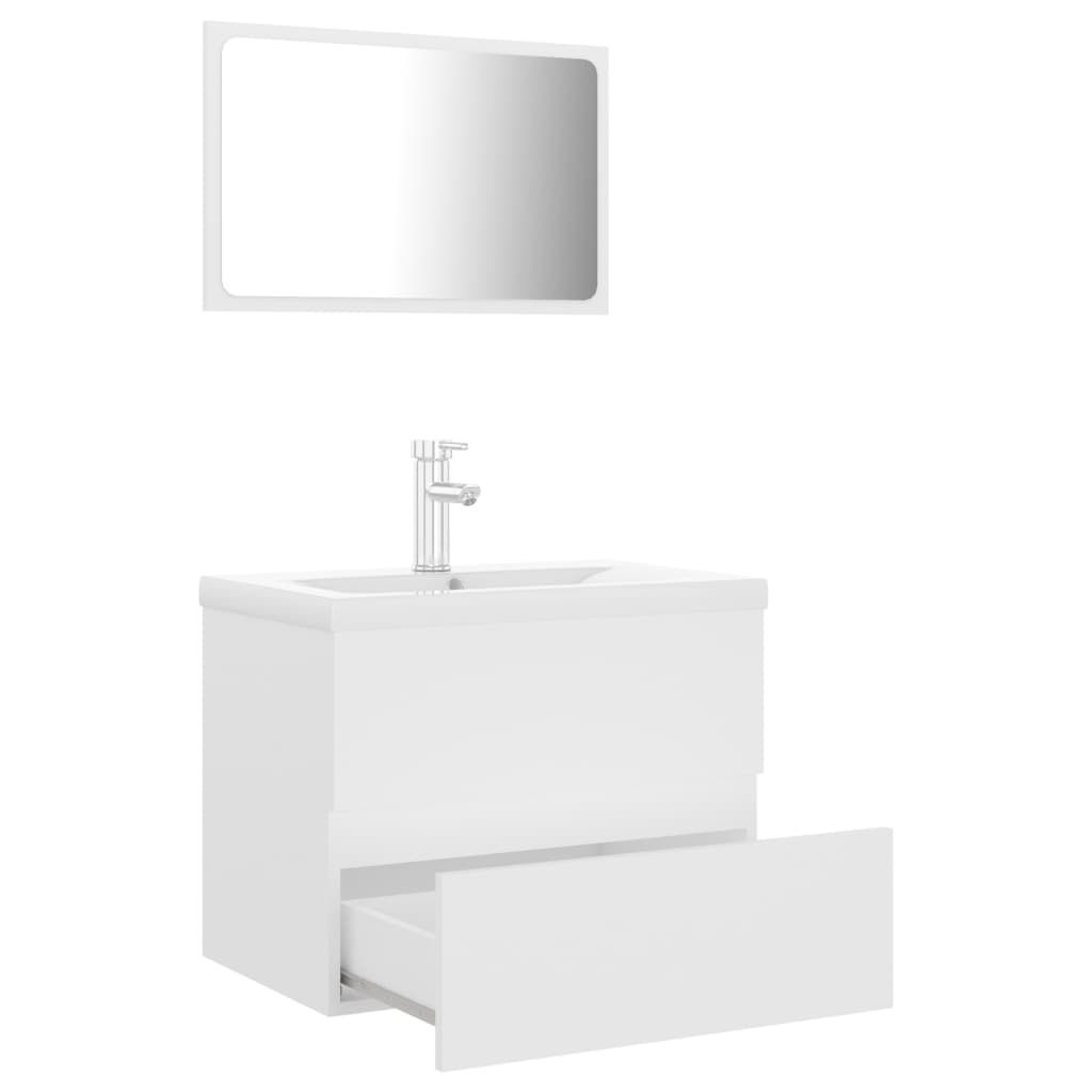 Set Mobili da Bagno Bianco in Legno Multistrato | homemem39