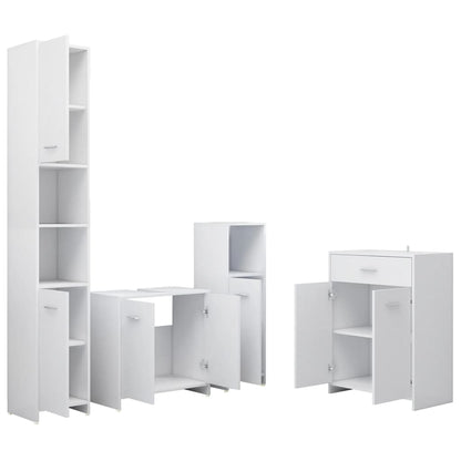 Set Mobili da Bagno 4 pz Bianco | homemem39