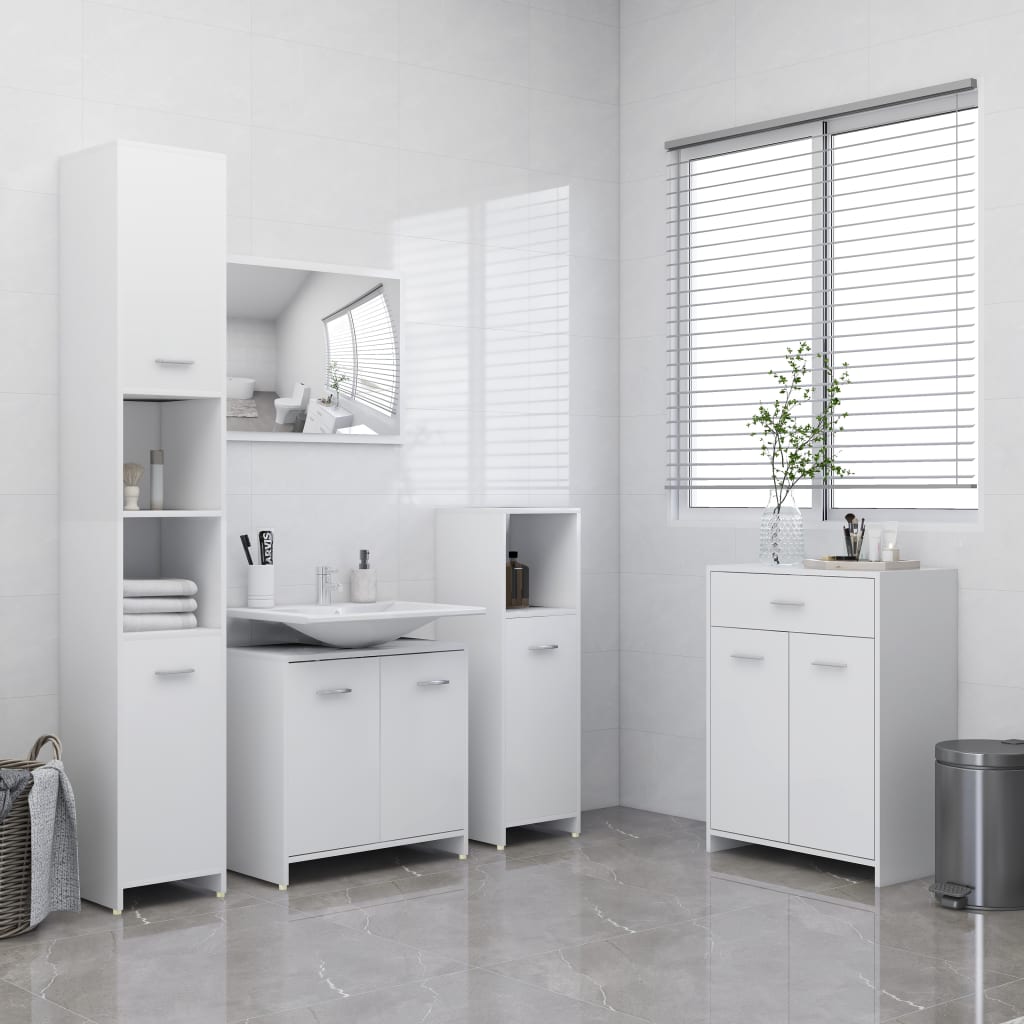 Set Mobili da Bagno 4 pz Bianco | homemem39