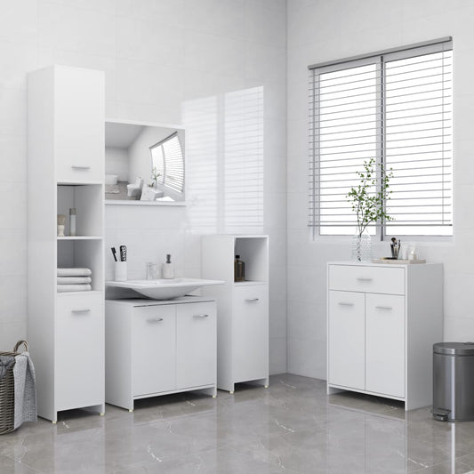 Set Mobili da Bagno 4 pz Bianco | homemem39