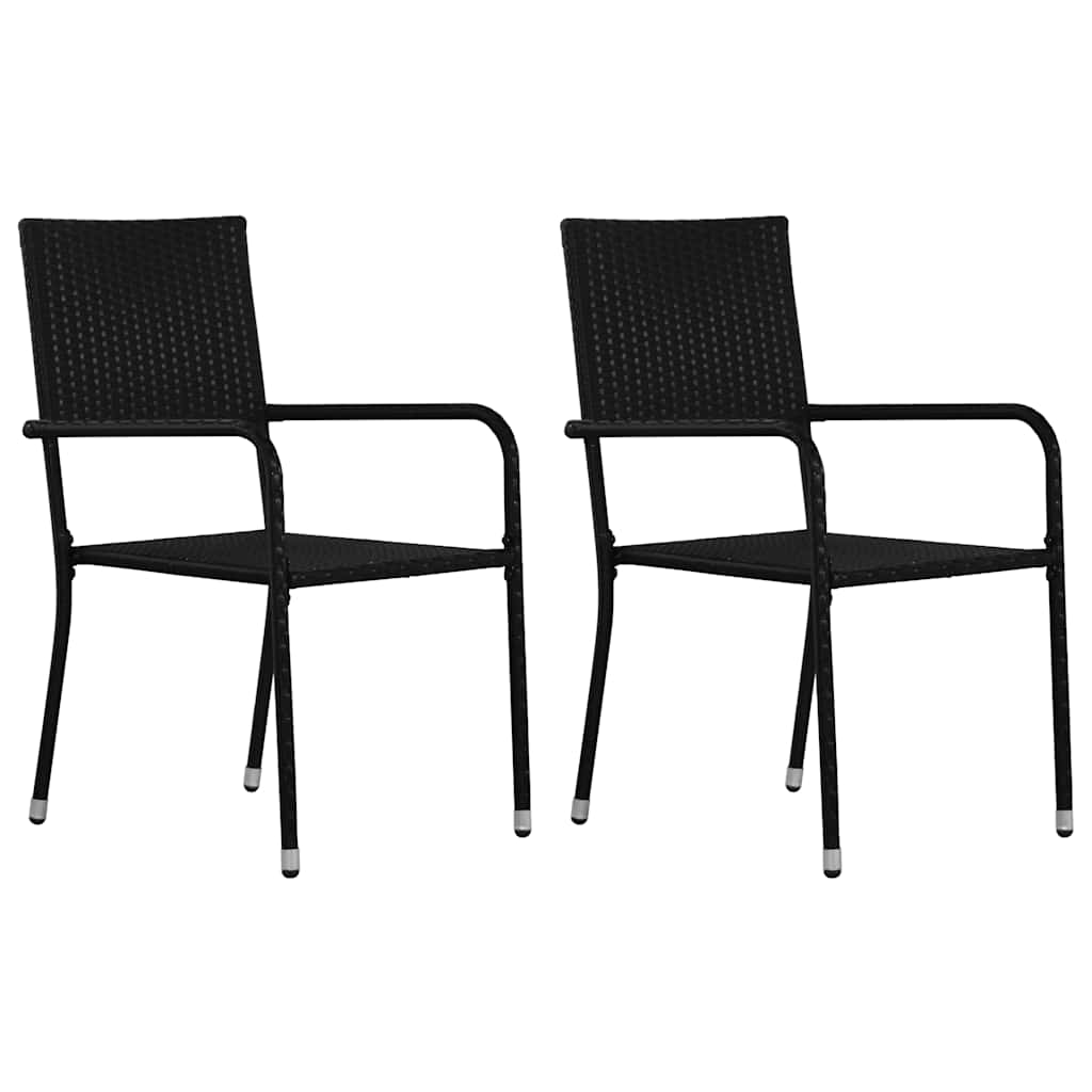 Set Mobili da Pranzo per Giardino 3 pz Nero | homemem39