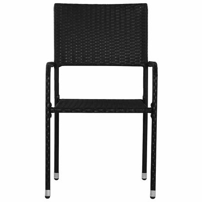 Set Mobili da Pranzo per Giardino 3 pz Nero | homemem39