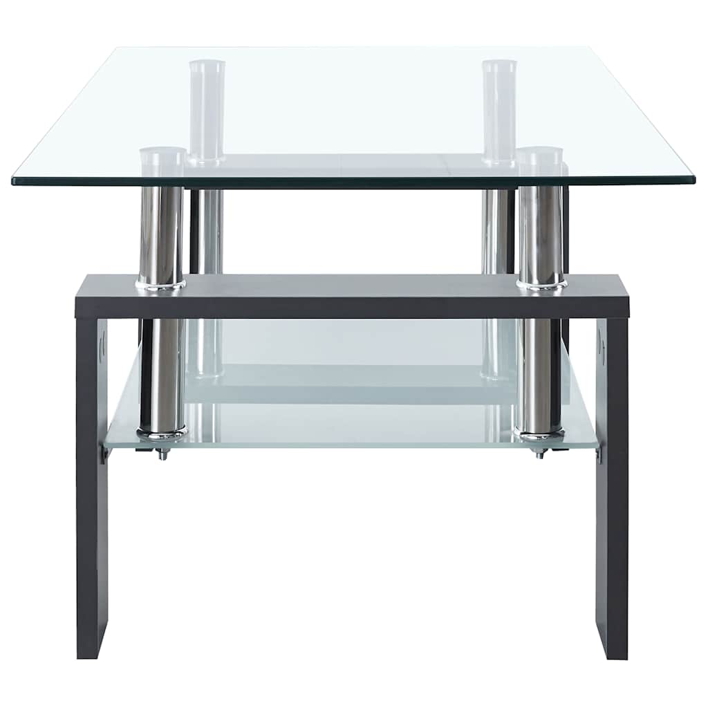Tavolino Grigio e Trasparente 95x55x40 cm Vetro Temperato | homemem39