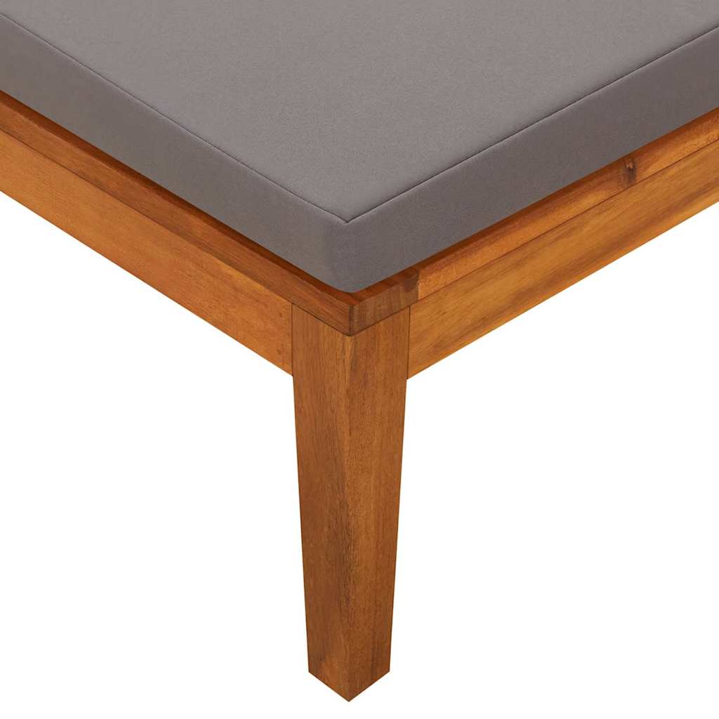 Lettino Prendisole con 1 Bracciolo Grigio Scuro Massello Acacia | homemem39