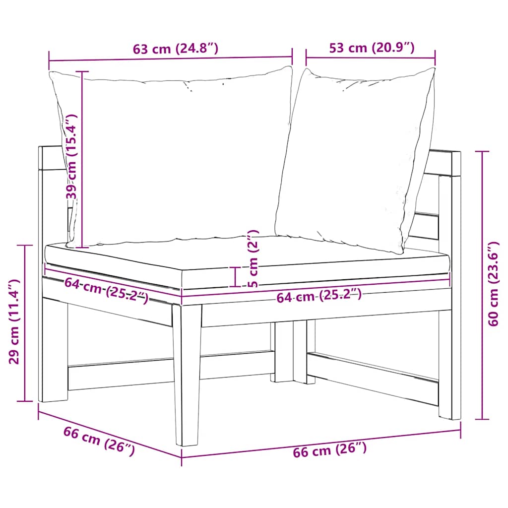 Divano Angolare con Cuscini Grigio Scuro in Massello di Acacia - homemem39
