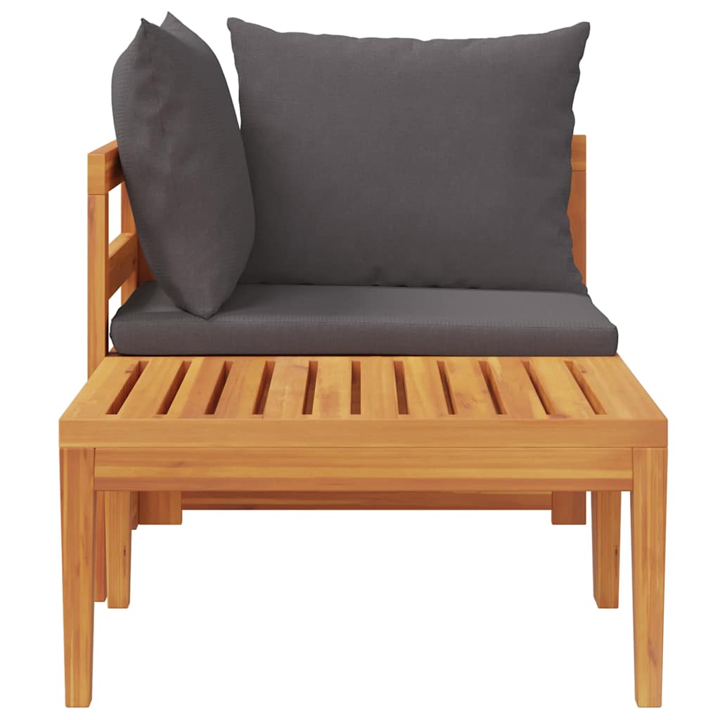 Set Divani Giardino 2 pz con Cuscini Grigio Scuro Legno Acacia | homemem39