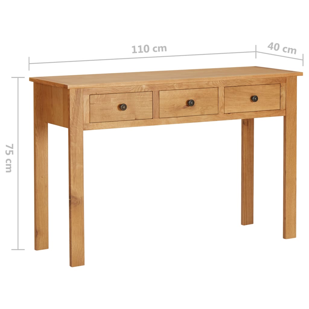 Tavolo da Trucco 110x40x75 cm in Legno Massello di Rovere | homemem39