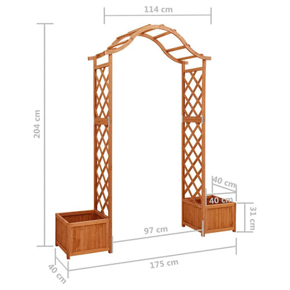 Pergola da Giardino con Fioriera in Legno Massello di Abete - homemem39