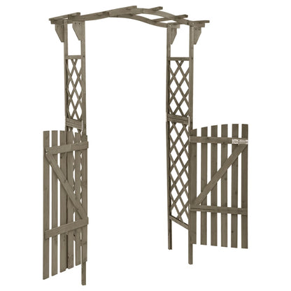 Pergolato con Cancello 116x40x204 cm Grigio in Legno di Abete | homemem39