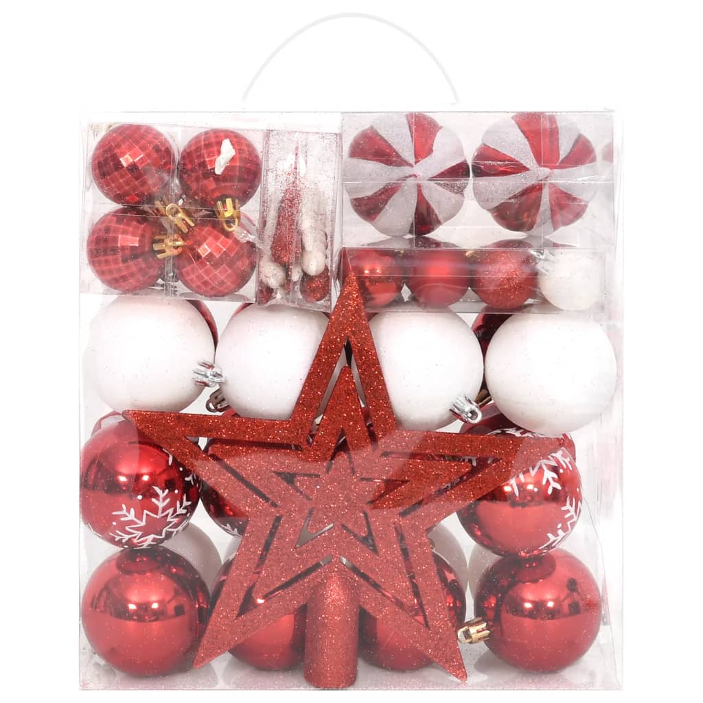 Set Addobbi di Natale 64 pz Rosso e Bianco | homemem39
