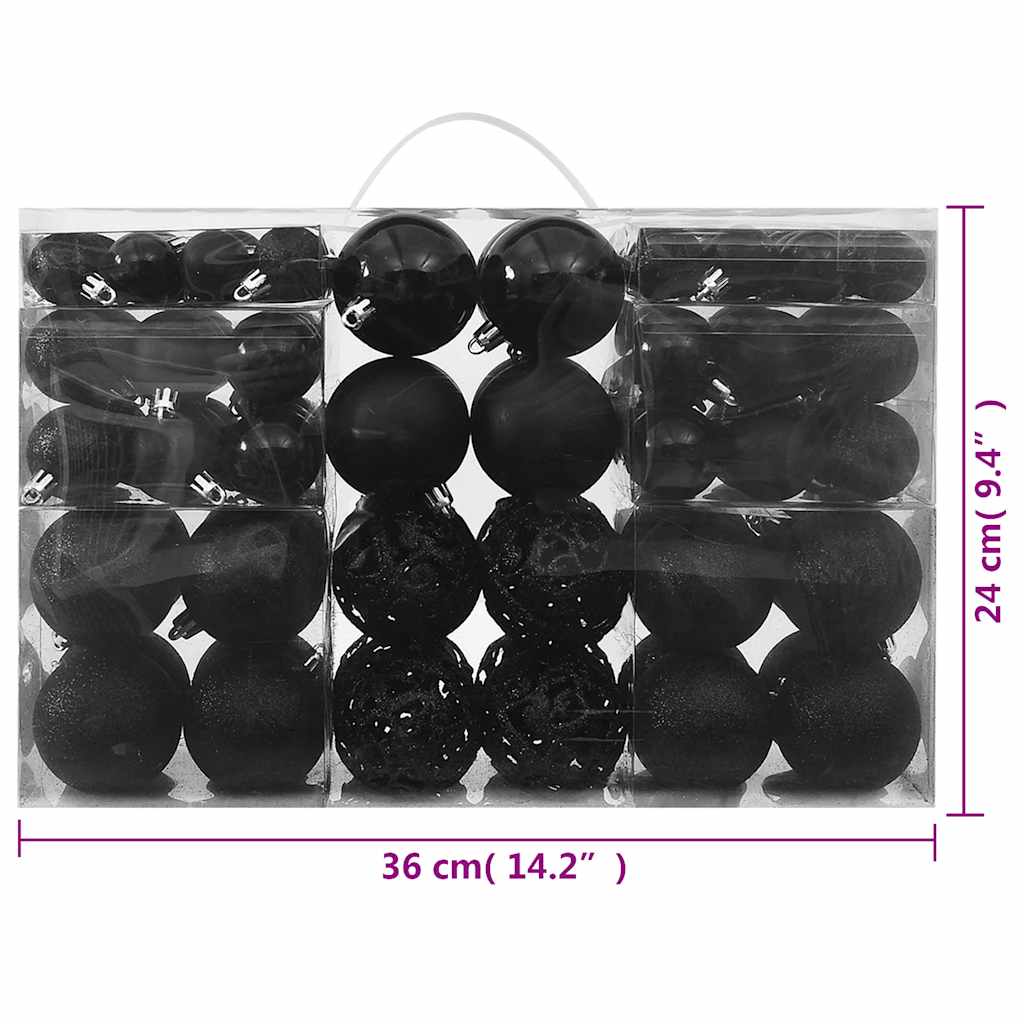 Set Palline di Natale 100 pz Nero | homemem39