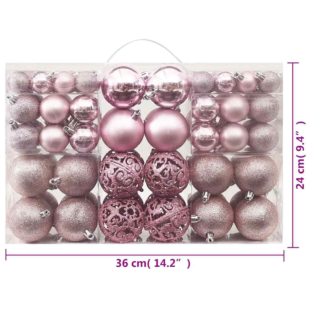Set Palline di Natale 100 pz Rosa | homemem39