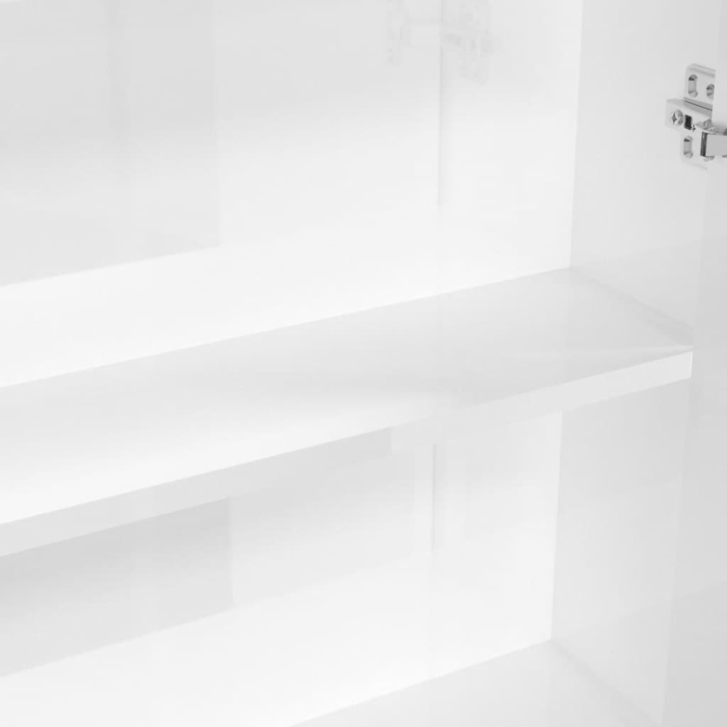 Armadietto a Specchio per Bagno 60x15x75 cm MDF Bianco Lucido | homemem39