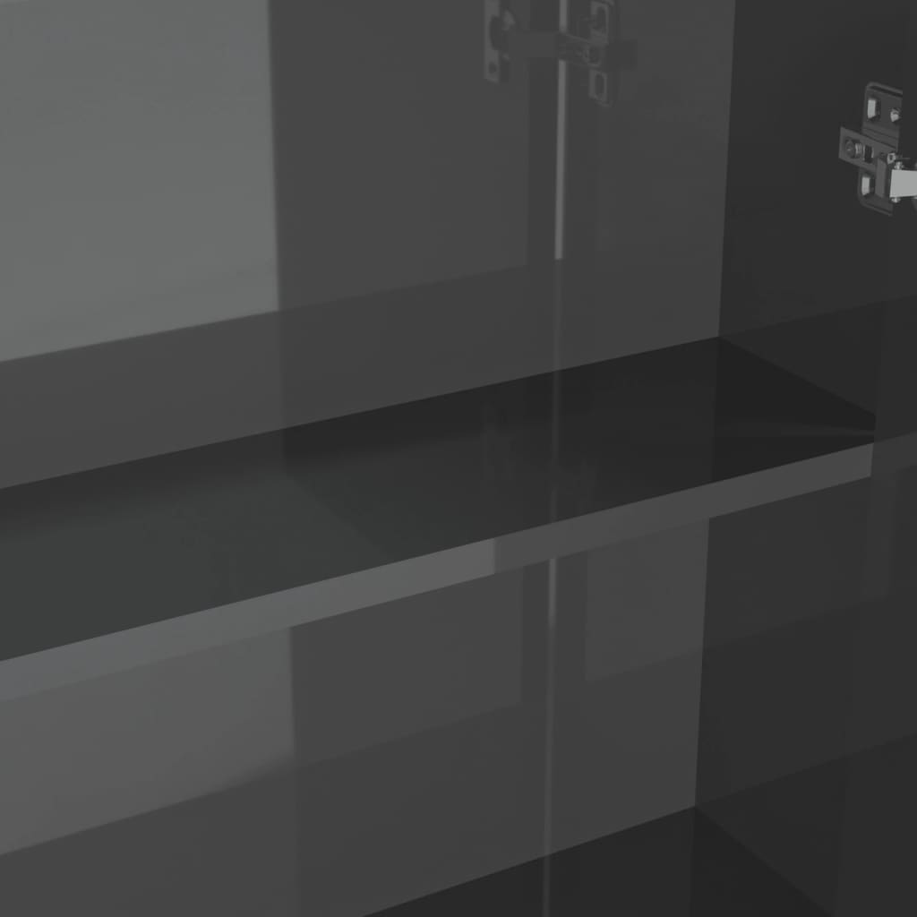 Armadietto a Specchio per Bagno 60x15x75 cm MDF Grigio Lucido | homemem39