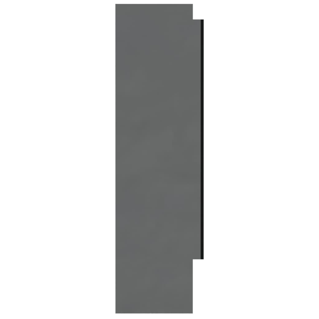 Armadietto Bagno con Specchio 80x15x60 cm in MDF Grigio Lucido | homemem39