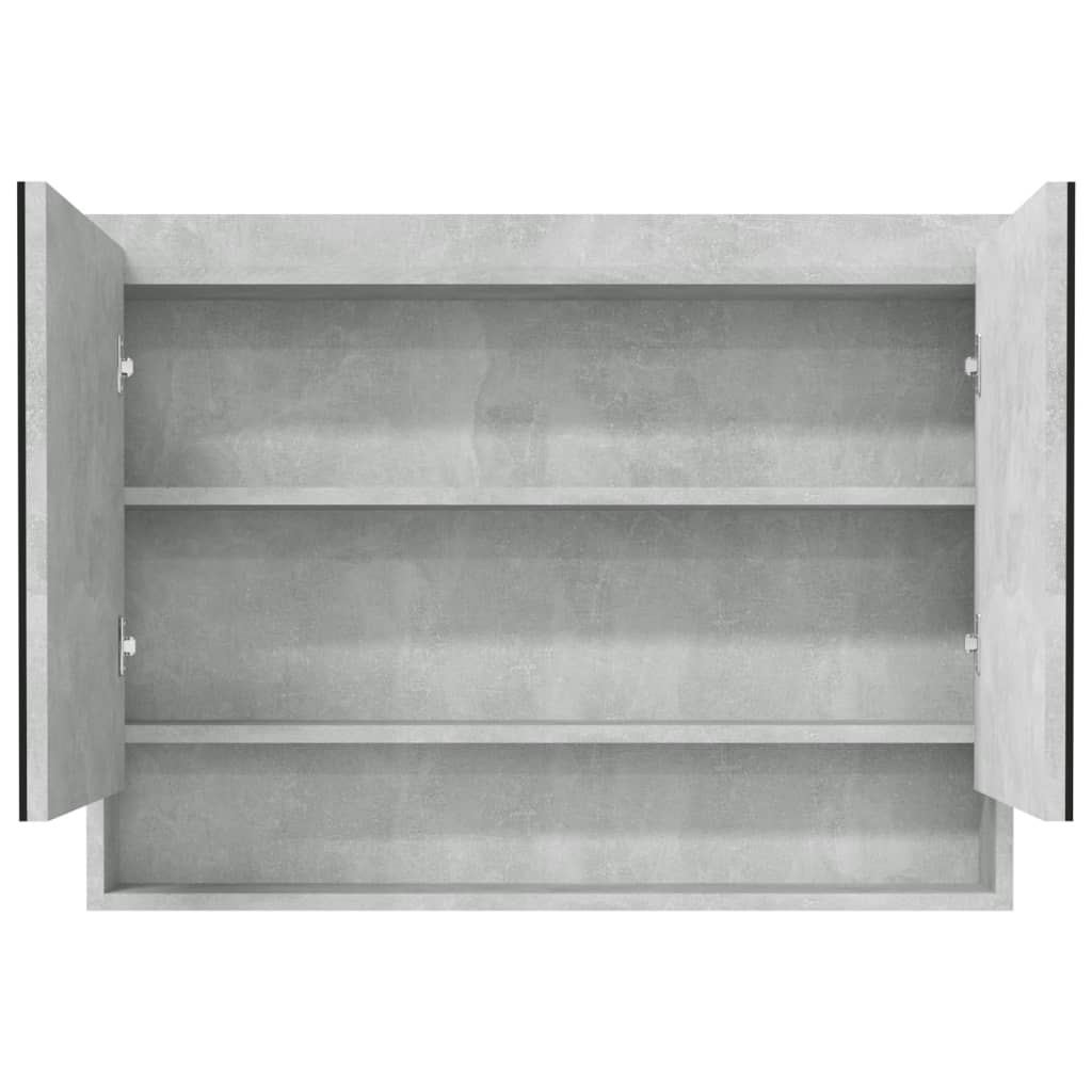 Armadietto Bagno con Specchio 80x15x60 cm in MDF Grigio Cemento | homemem39