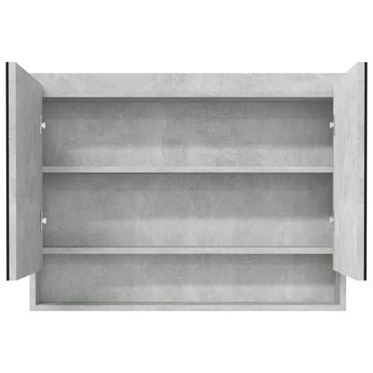 Armadietto Bagno con Specchio 80x15x60 cm in MDF Grigio Cemento | homemem39