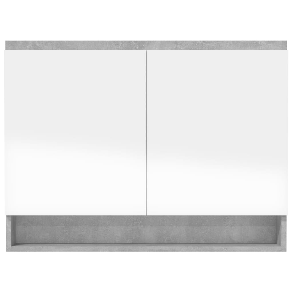 Armadietto Bagno con Specchio 80x15x60 cm in MDF Grigio Cemento | homemem39