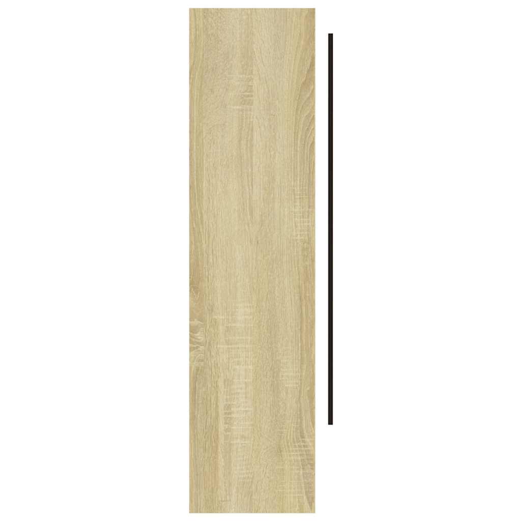 Armadietto Bagno con Specchio 80x15x60cm in MDF Bianco e Rovere | homemem39