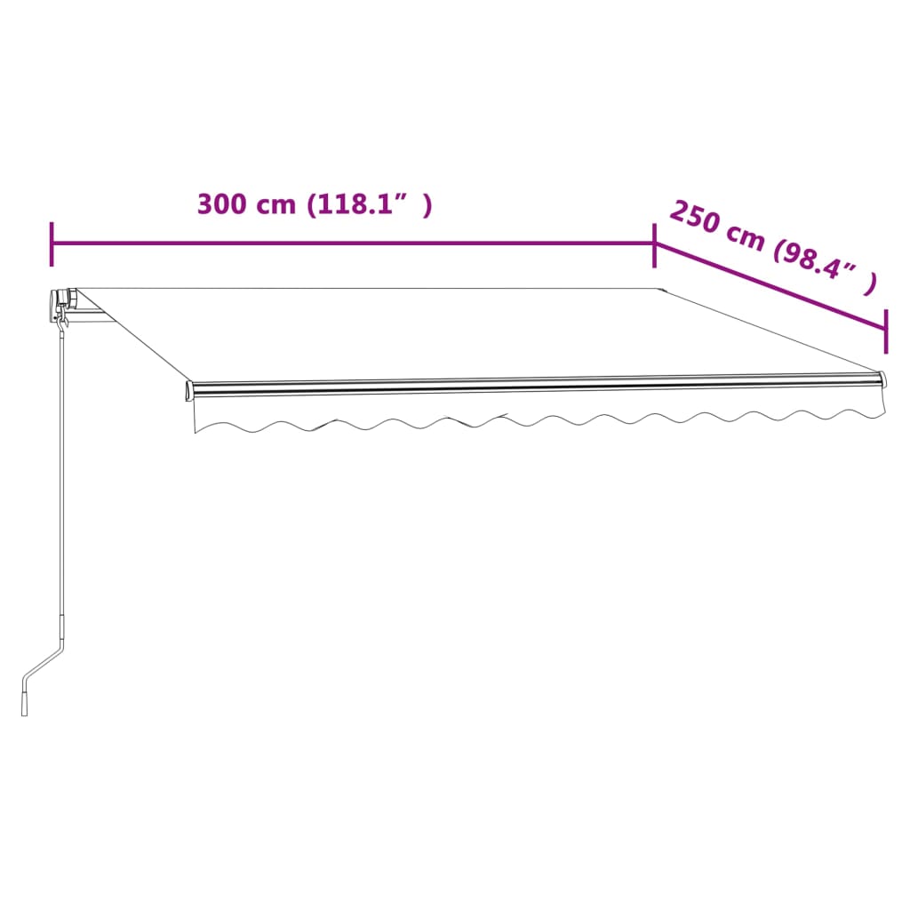 Tenda da Sole Retrattile Automatica 300x250 cm Crema - homemem39