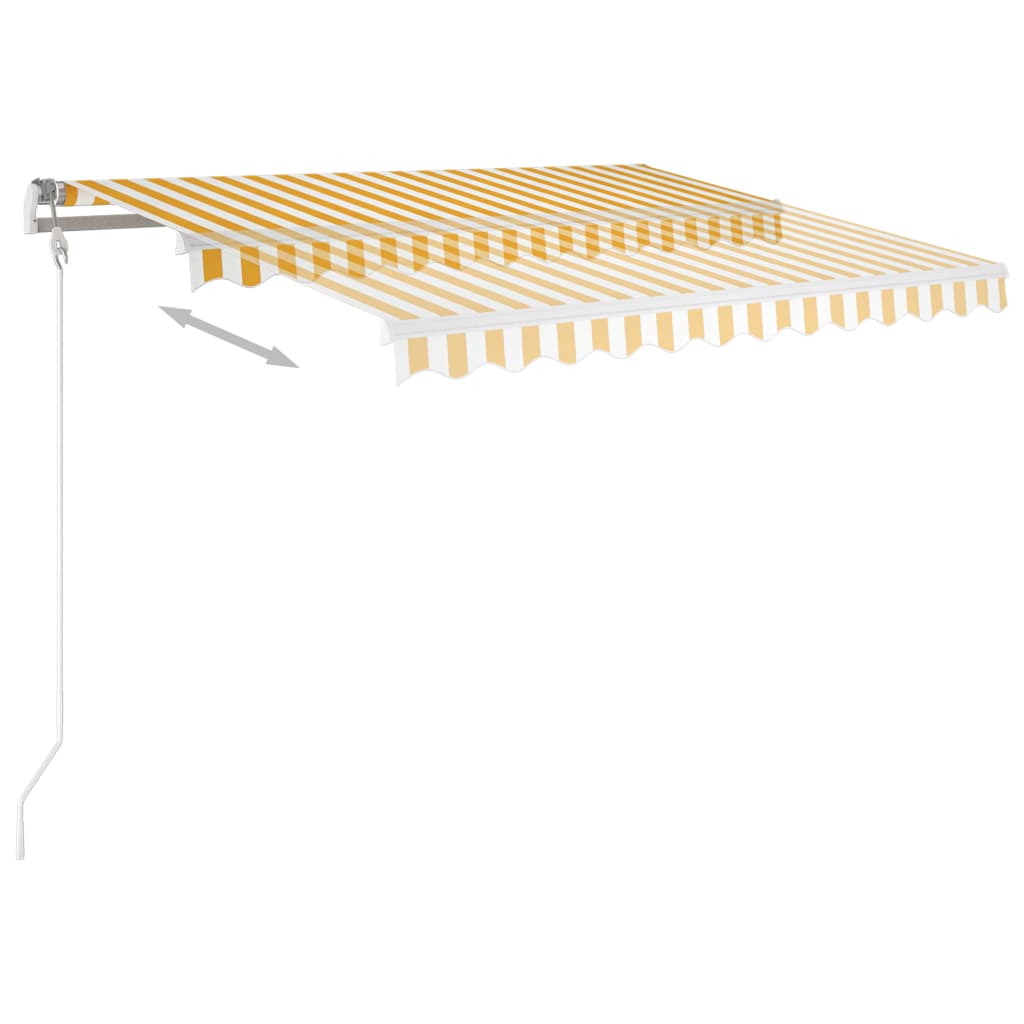 Tenda Automatica con Sensore Vento LED 300x250 cm Gialla/Bianca | homemem39