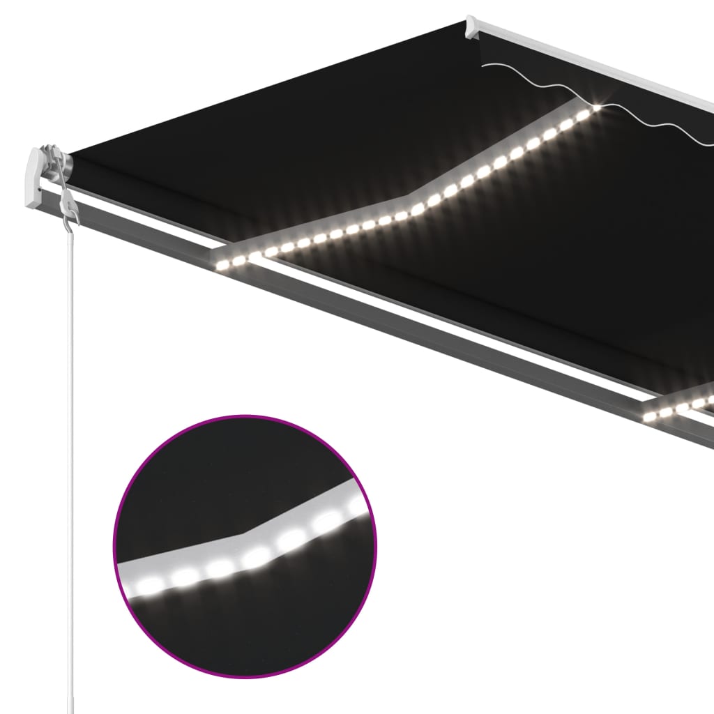 Tenda Automatica con Sensore Vento e LED 300x250 cm Antracite | homemem39