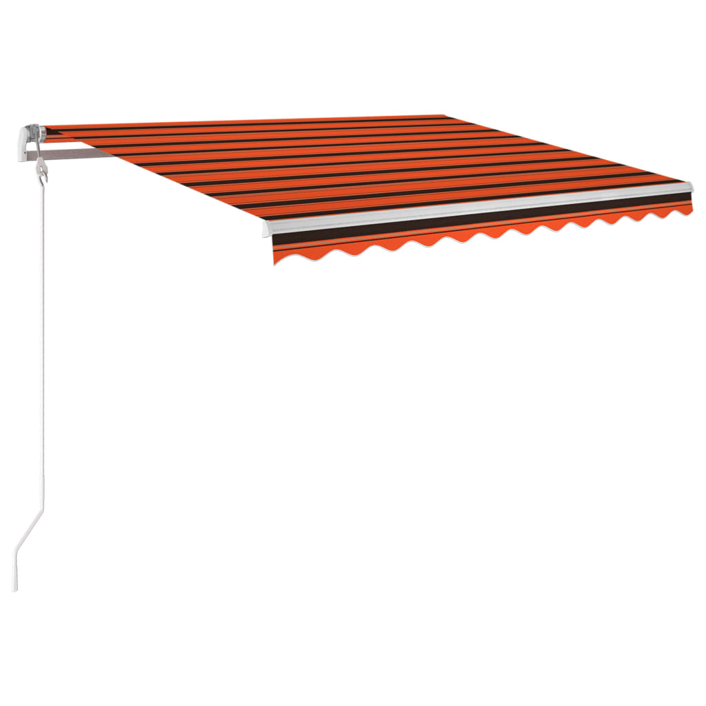 Tenda Automatica Sensore Vento LED 300x250 cm Arancione/Marrone | homemem39