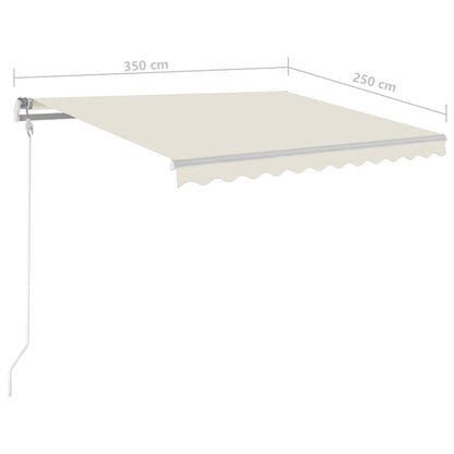 Tenda Automatica con Sensore Vento e LED 350x250 cm Crema