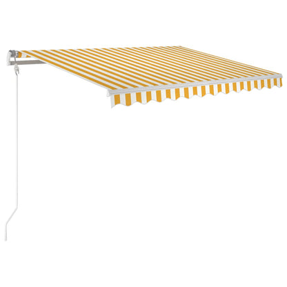 Tenda Automatica Sensore Vento e LED 350x250 cm Gialla Bianca