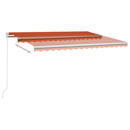 Tenda da Sole Retrattile Manuale LED 400x300 cm Arancio Marrone - homemem39