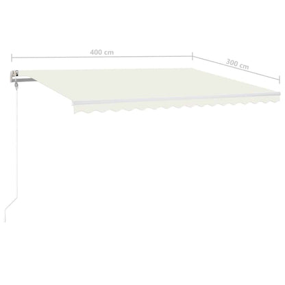 Tenda Automatica con Sensore Vento e LED 400x300 cm Crema | homemem39