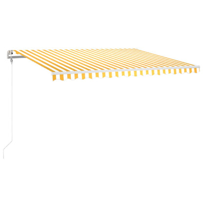 Tenda Automatica con Sensore Vento LED 400x300 cm Gialla Bianca | homemem39