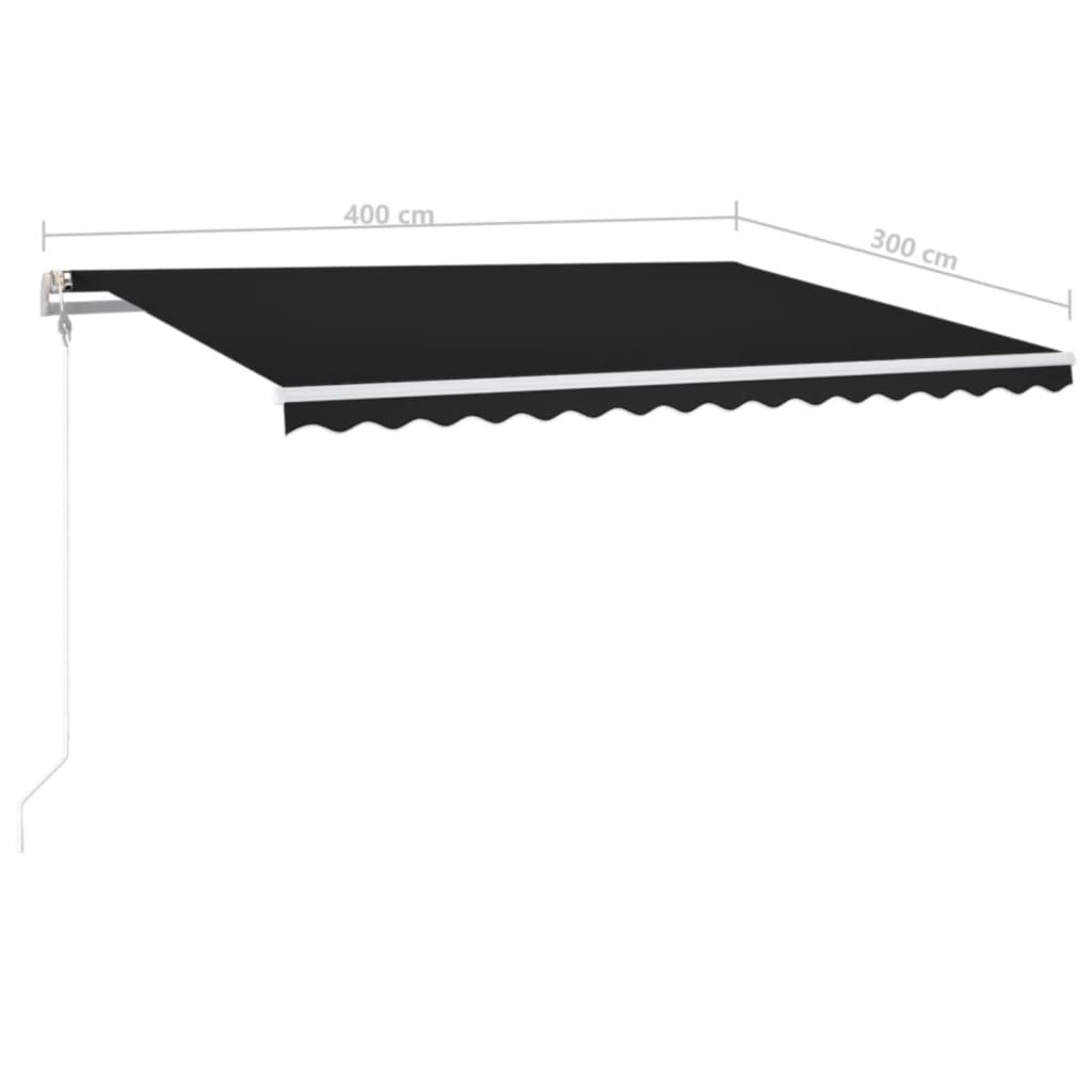 Tenda Automatica con Sensore Vento e LED 400x300 cm Antracite | homemem39