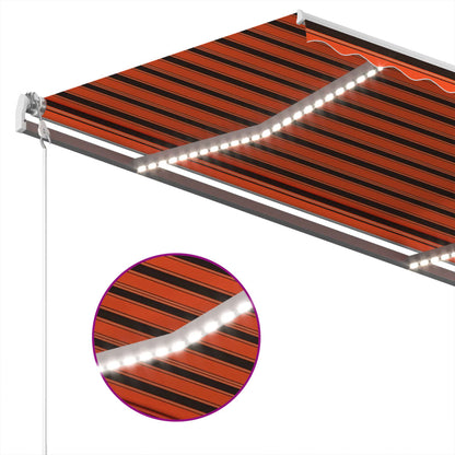 Tenda Automatica Sensore Vento e LED 400x300 cm Arancio Marrone | homemem39