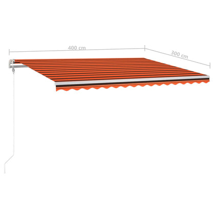 Tenda Automatica Sensore Vento e LED 400x300 cm Arancio Marrone | homemem39